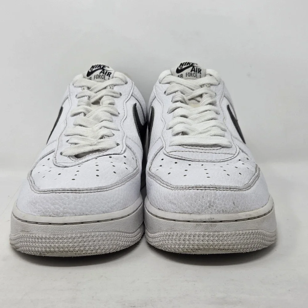 Nike Air Force 1 One Low '07 White Black Swoosh CT2302-100 Men's 10.5